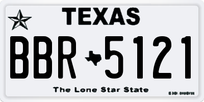 TX license plate BBR5121