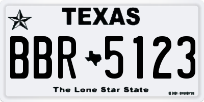 TX license plate BBR5123