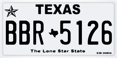 TX license plate BBR5126