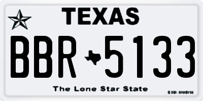 TX license plate BBR5133