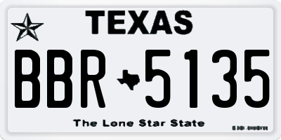TX license plate BBR5135