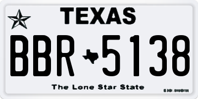 TX license plate BBR5138