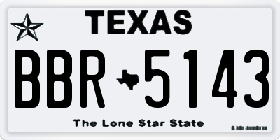 TX license plate BBR5143