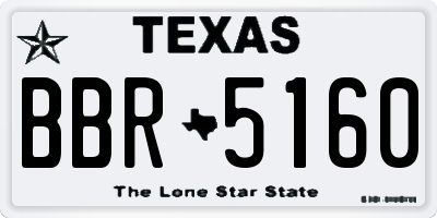 TX license plate BBR5160