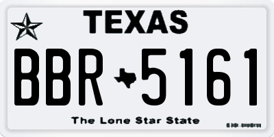 TX license plate BBR5161