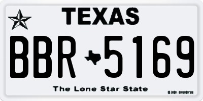 TX license plate BBR5169