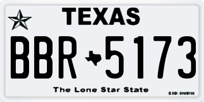 TX license plate BBR5173