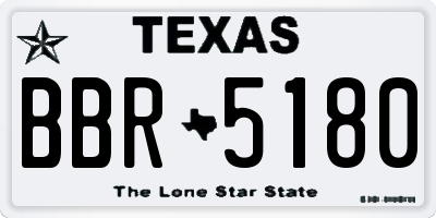 TX license plate BBR5180
