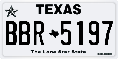 TX license plate BBR5197
