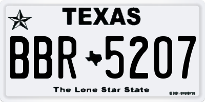 TX license plate BBR5207