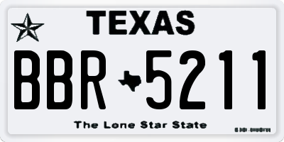 TX license plate BBR5211