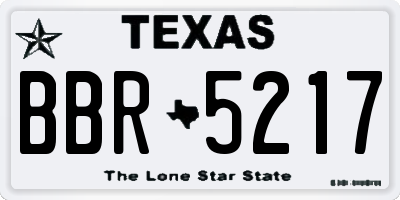 TX license plate BBR5217