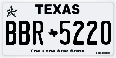 TX license plate BBR5220