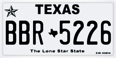 TX license plate BBR5226