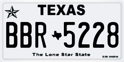 TX license plate BBR5228