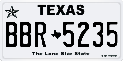 TX license plate BBR5235