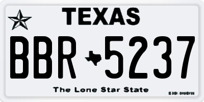 TX license plate BBR5237