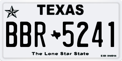 TX license plate BBR5241