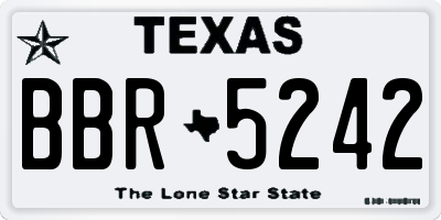 TX license plate BBR5242