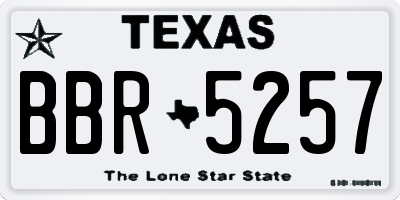 TX license plate BBR5257