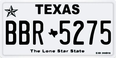 TX license plate BBR5275