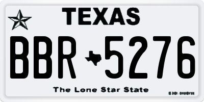 TX license plate BBR5276