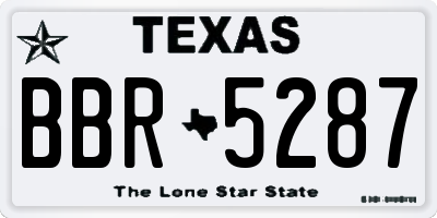 TX license plate BBR5287