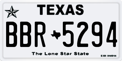 TX license plate BBR5294