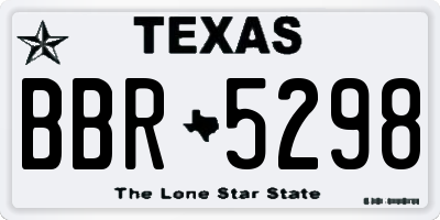 TX license plate BBR5298
