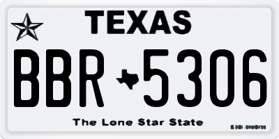 TX license plate BBR5306