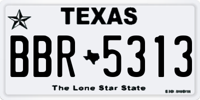 TX license plate BBR5313