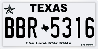 TX license plate BBR5316