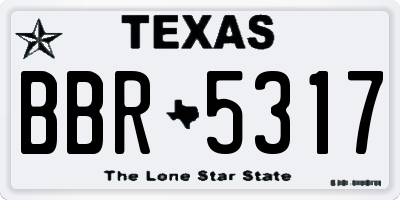 TX license plate BBR5317