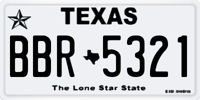 TX license plate BBR5321