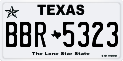 TX license plate BBR5323