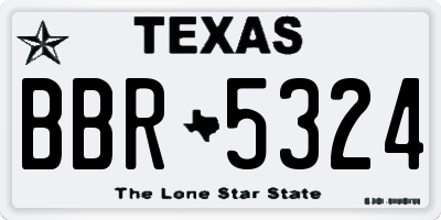 TX license plate BBR5324
