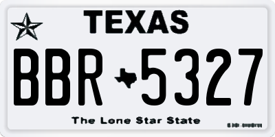 TX license plate BBR5327