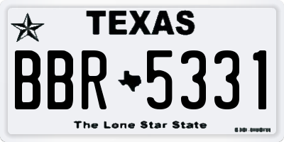 TX license plate BBR5331