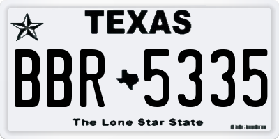 TX license plate BBR5335