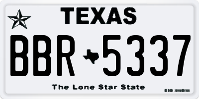 TX license plate BBR5337
