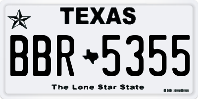 TX license plate BBR5355