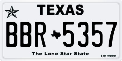 TX license plate BBR5357