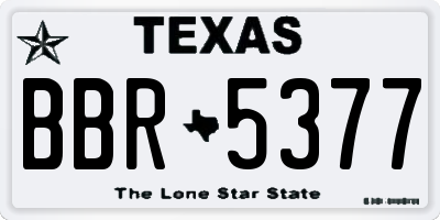 TX license plate BBR5377