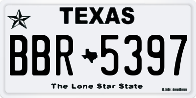 TX license plate BBR5397