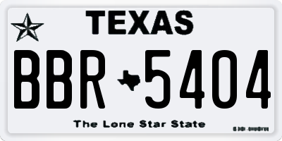TX license plate BBR5404