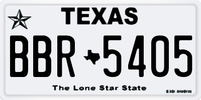 TX license plate BBR5405
