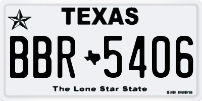 TX license plate BBR5406
