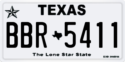 TX license plate BBR5411