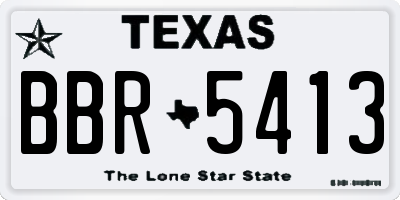 TX license plate BBR5413