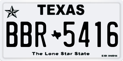 TX license plate BBR5416